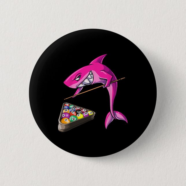 Funny Billiards Pool Shark Female  2 Inch Round Button (Front)