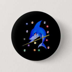 Funny Billiards Pool Shark Male 2 Inch Round Button