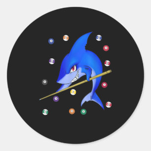 Funny Billiards Pool Shark Male Classic Round Sticker