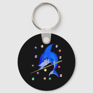 Funny Billiards Pool Shark Male  Keychain