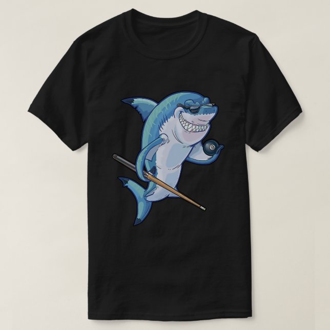 Funny Billiards Pool Shark T-Shirt (Design Front)