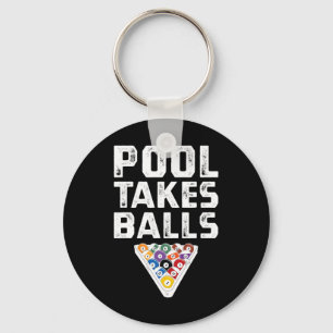 Funny Billiards Pool Take Playing Cue Sports Keychain