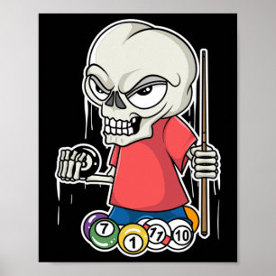 Funny Billiards Skull I Snooker Pool Player Gifts  Poster