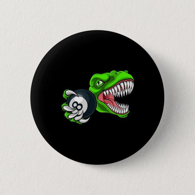 Funny Billiards T-rex Art Billiards Playing Pool P 2 Inch Round Button (Front)