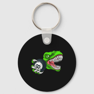 Funny Billiards T-rex Art Billiards Playing Pool P Keychain