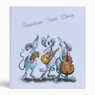 Funny Binder with Musical Mouse and Custom Text