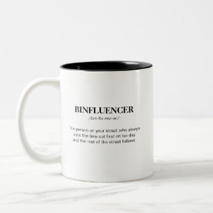 Funny Binfluencer Definition Humourous Meaning Two-Tone Coffee Mug