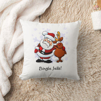 Funny Bingle Jells Holiday Throw Pillow