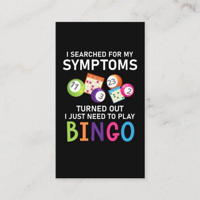 Funny Bingo Ball Bingo Gamer Business Card (Front)