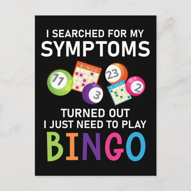 Funny Bingo Ball Bingo Gamer Postcard (Front)