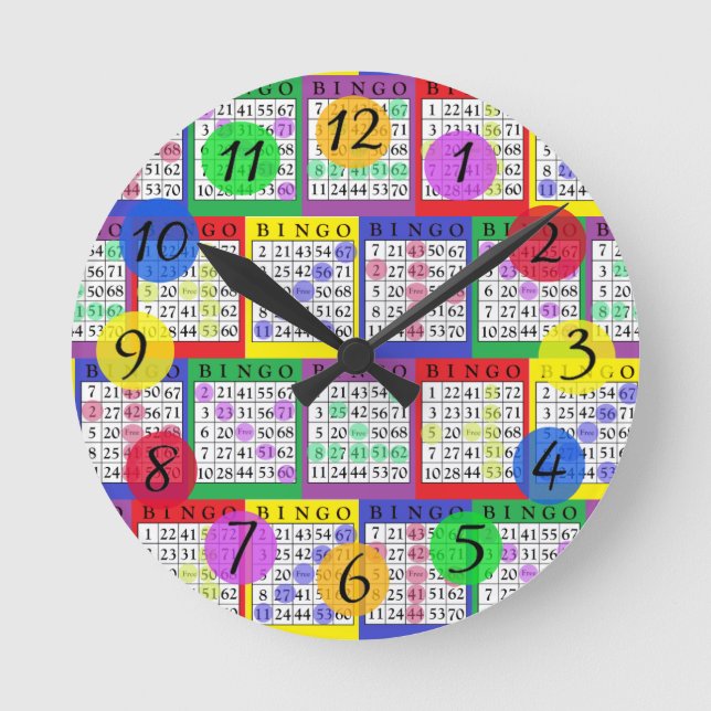 Funny BINGO Kitchen Round Clock (Front)