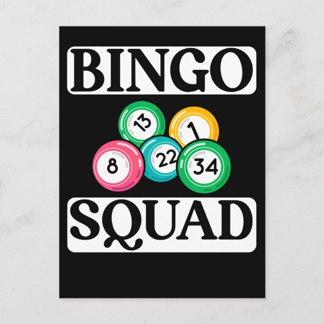 Funny Bingo Squad Saying Bingo Postcard (Front)