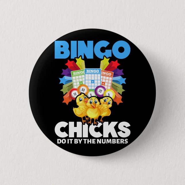 Funny Bingo Women Bingo Player Girls 2 Inch Round Button (Front)
