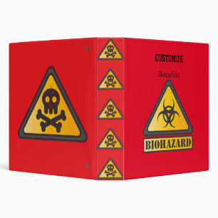 Funny Biohazard Warning Sign Thunder_Cove Binder