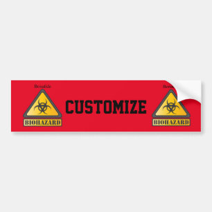 Funny Biohazard Warning Sign Thunder_Cove Bumper Sticker