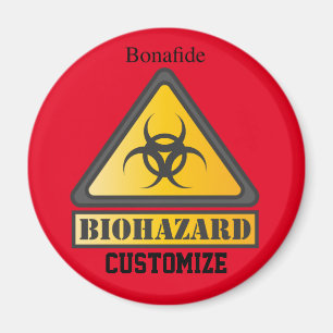 Funny Biohazard Warning Sign Thunder_Cove Magnet