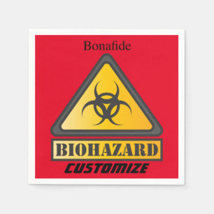 Funny Biohazard Warning Sign Thunder_Cove Napkin