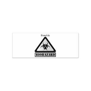 Funny Biohazard Warning SignThunder_Cove Rubber Stamp