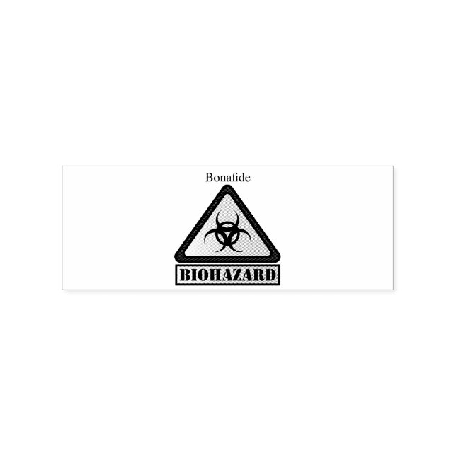 Funny Biohazard Warning SignThunder_Cove Rubber Stamp (Imprint)