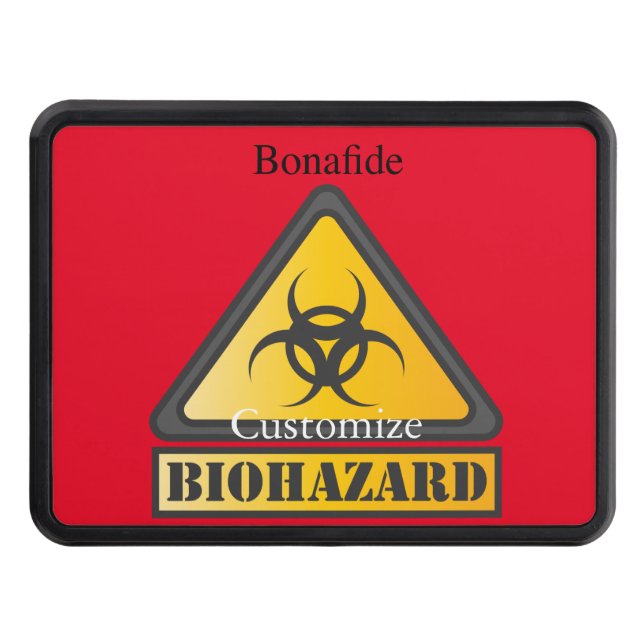 Funny Biohazard Warning SignThunder_Cove Trailer Hitch Cover (Front)