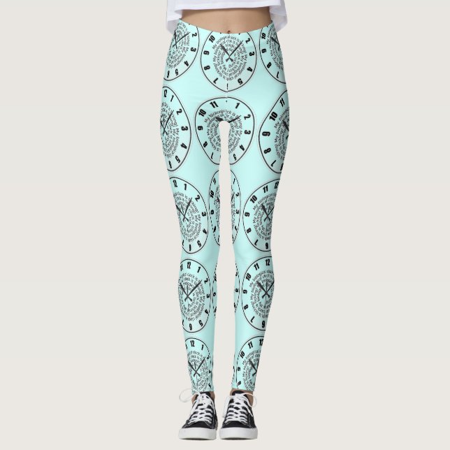 Funny Biological Clock Yoga Pants Baby Boy Blue (Front)