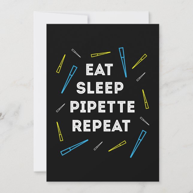 Funny Biology Eat Sleep Pipette Repeat T Holiday Card (Front)