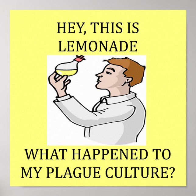 funny biology lab joke poster (Front)