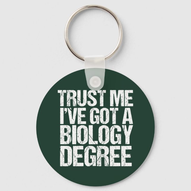 Funny Biology Major Graduation Green Biologist Keychain (Front)