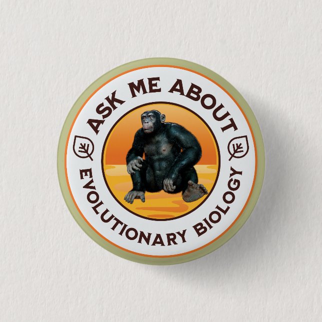 Funny Biology Teacher Evolution Humour Gift 1 Inch Round Button (Front)