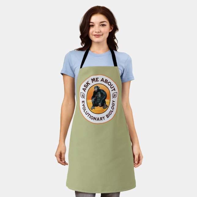 Funny Biology Teacher Evolution Humour Gift Apron (Worn)