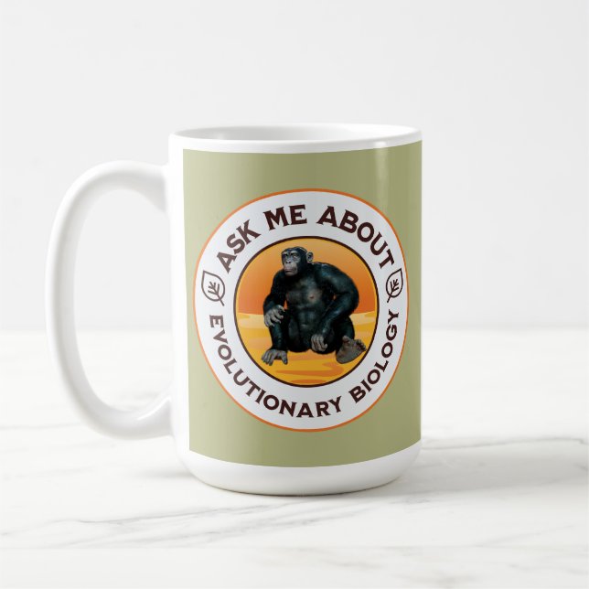 Funny Biology Teacher Evolution Humour Gift Coffee Mug (Left)