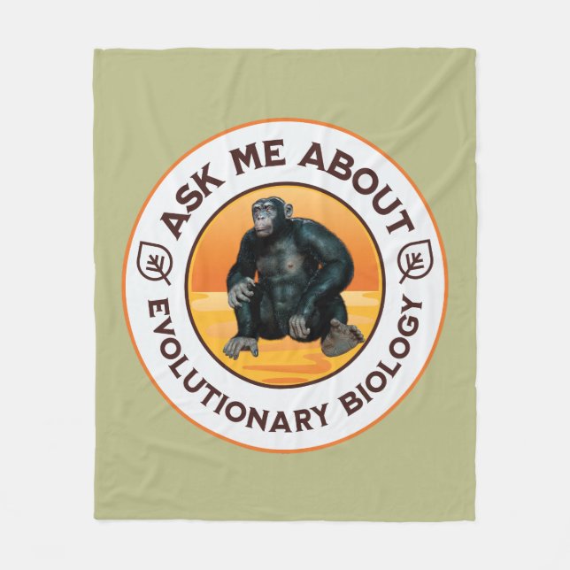 Funny Biology Teacher Evolution Humour Gift Fleece Blanket (Front)