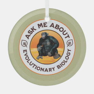 Funny Biology Teacher Evolution Humour Gift Glass Ornament