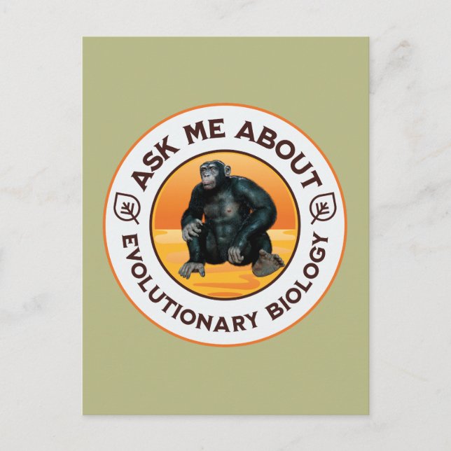 Funny Biology Teacher Evolution Humour Gift Postcard (Front)