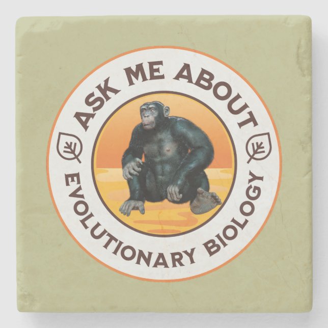 Funny Biology Teacher Evolution Humour Gift Stone Coaster (Front)