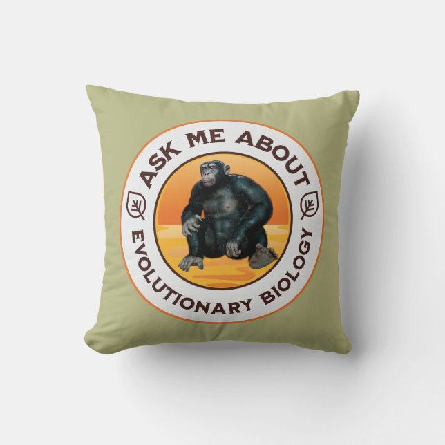 Funny Biology Teacher Evolution Humour Gift Throw Pillow (Front)