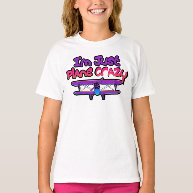 Funny Biplane Airplane T-Shirt (Front)