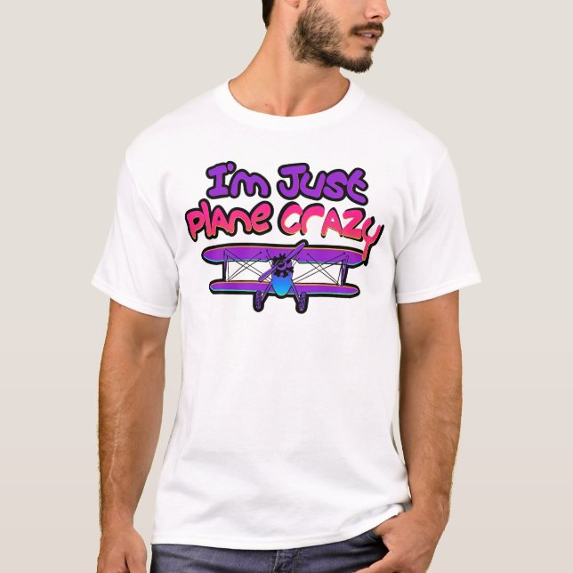 Funny Biplane Airplane T-Shirt (Front)