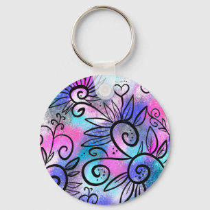 Funny bird art keychain