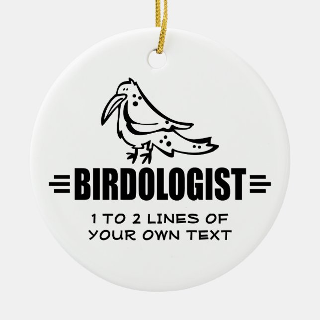 Funny Bird Ceramic Ornament (Front)