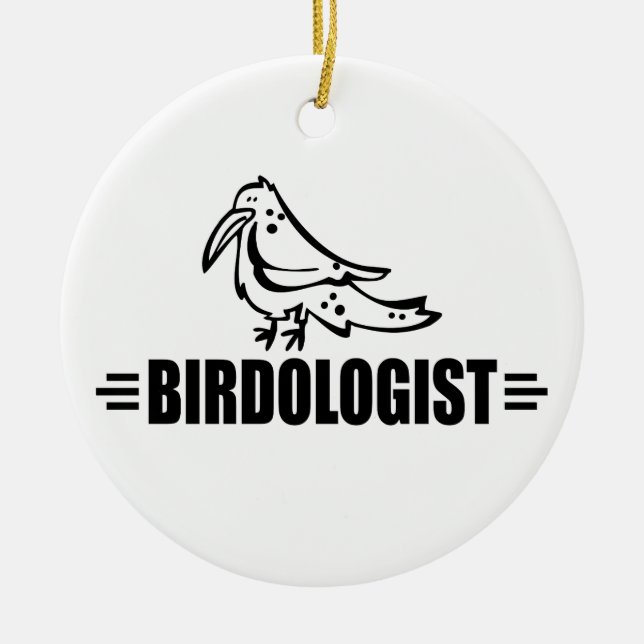 Funny Bird Ceramic Ornament (Front)