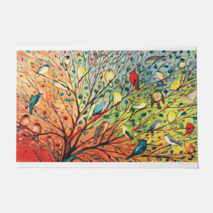 Funny Bird Doormat, Bird Lover Mat, Colourful Bird Doormat