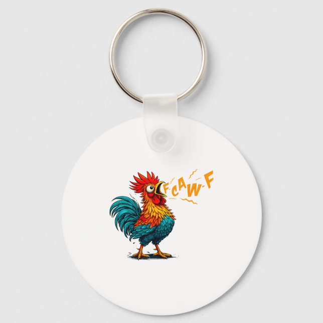 Funny Bird Fcawf Chicken F Caw F Rooster Whisperer Keychain (Front)