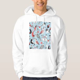 Funny bird illustrations, graphic seamless. hoodie