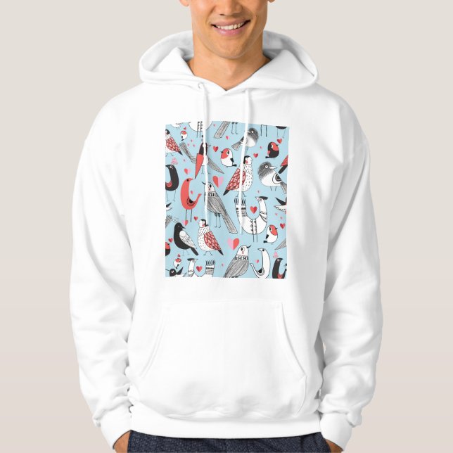 Funny bird illustrations, graphic seamless. hoodie (Front)