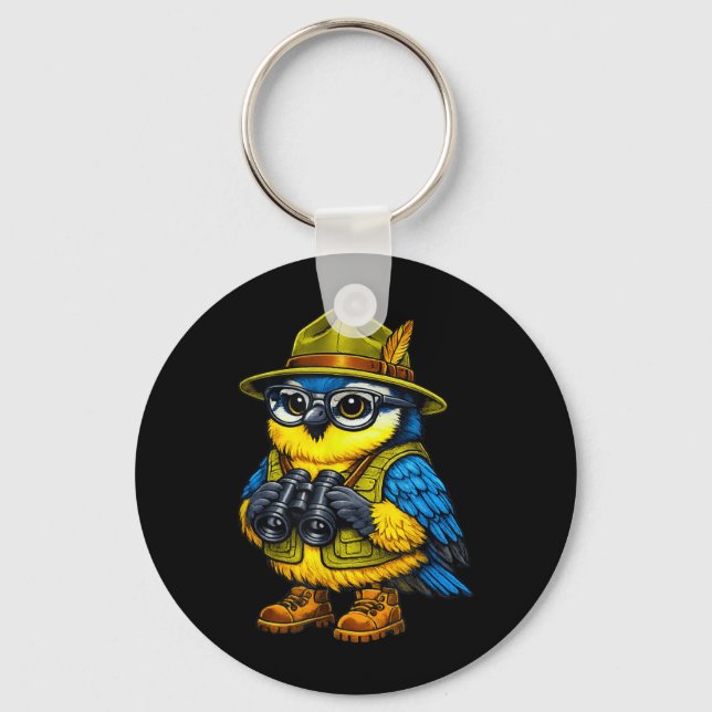 Funny Bird Nerd Watching Birding Lover Keychain (Front)