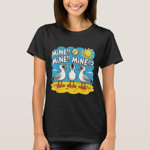 Funny Bird Playing Volleyball Mine Game Day Vibes  T-Shirt