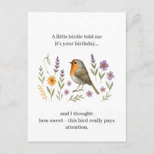 Funny Birdie Birthday Quote Sarcastic Gossip Holiday Postcard