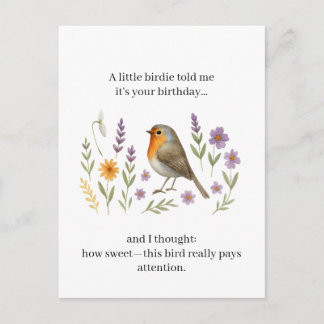 Funny Birdie Birthday Quote | Sarcastic Gossip Holiday Postcard