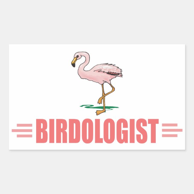 Funny Birding Flamingo Sticker (Front)